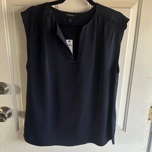 NWT Banana Republic Navy Cap Sleeve Blouse